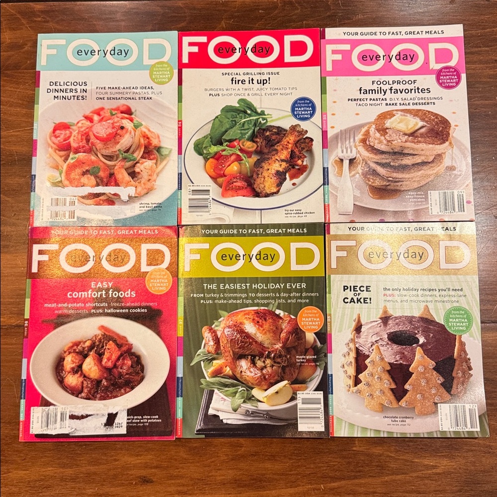 Martha Stewart Everyday 6 Book Set 2006 Volumes 32-38 Holiday Chicken Cake RARE